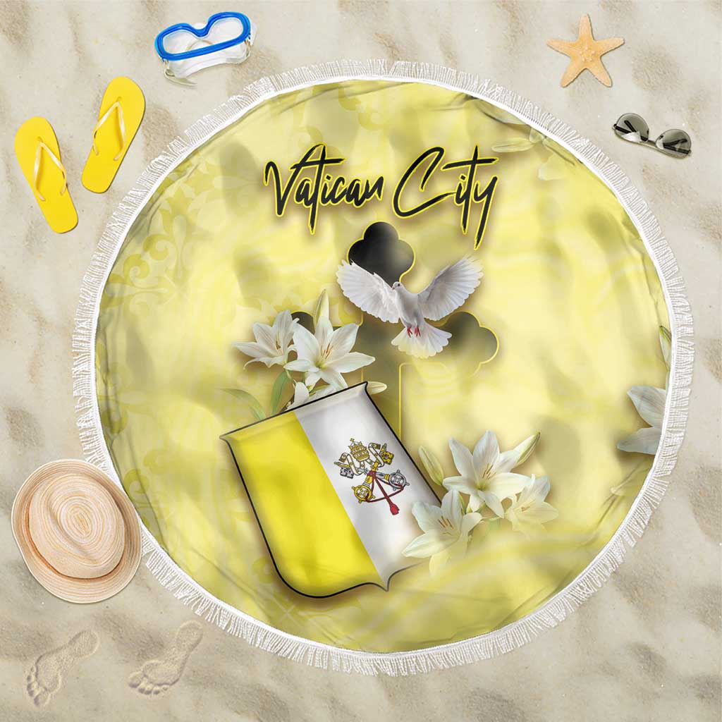 Vatican City Beach Blanket Coat Of Arms With Dove Bird - Wonder Print Shop