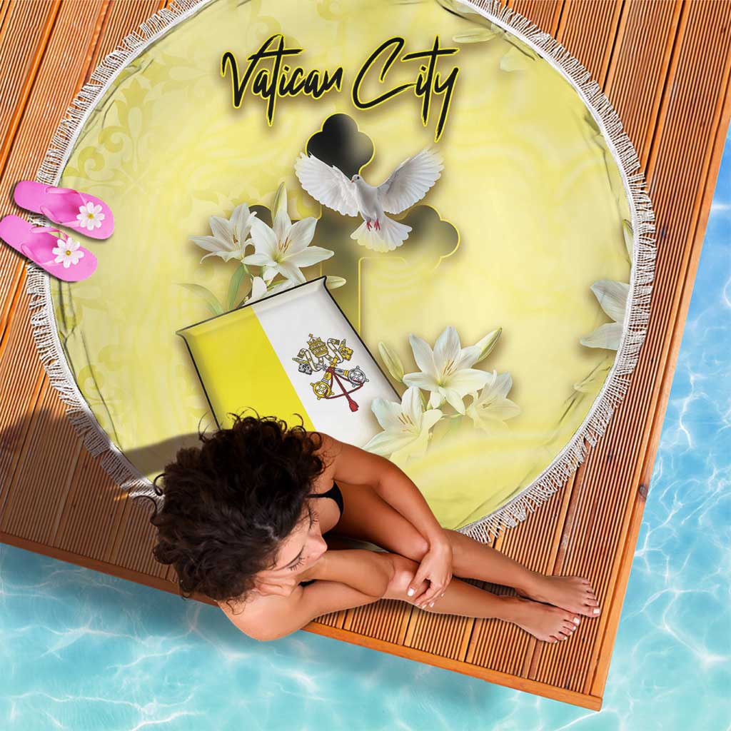 Vatican City Beach Blanket Coat Of Arms With Dove Bird - Wonder Print Shop