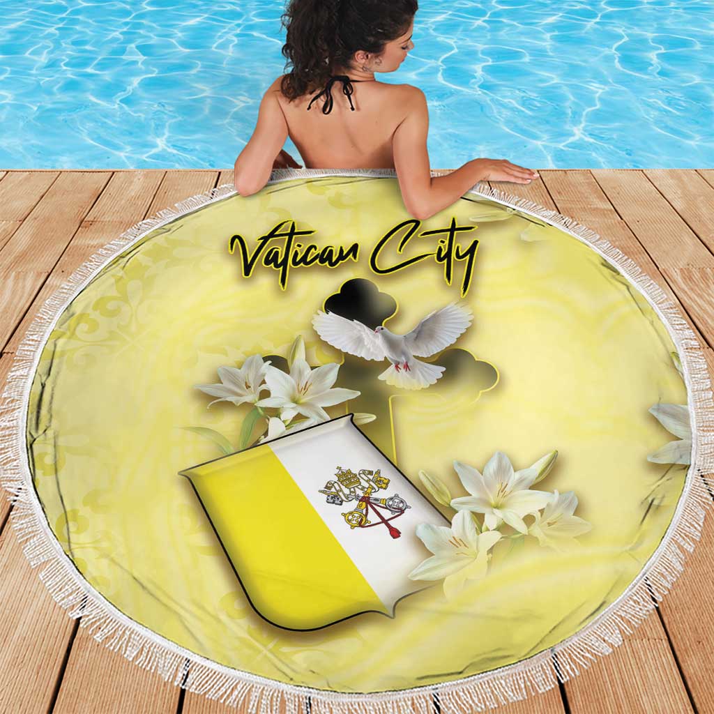 Vatican City Beach Blanket Coat Of Arms With Dove Bird - Wonder Print Shop