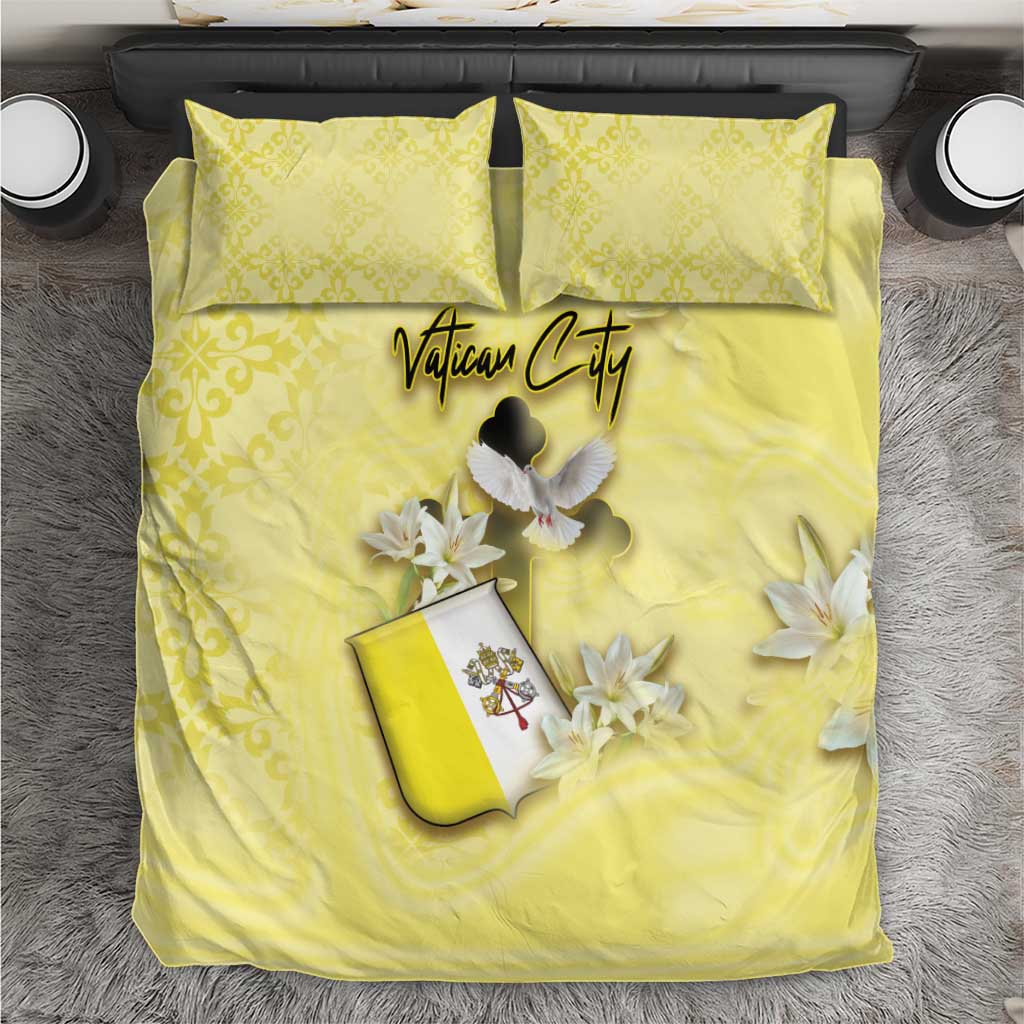 Vatican City Bedding Set Coat Of Arms With Dove Bird - Wonder Print Shop