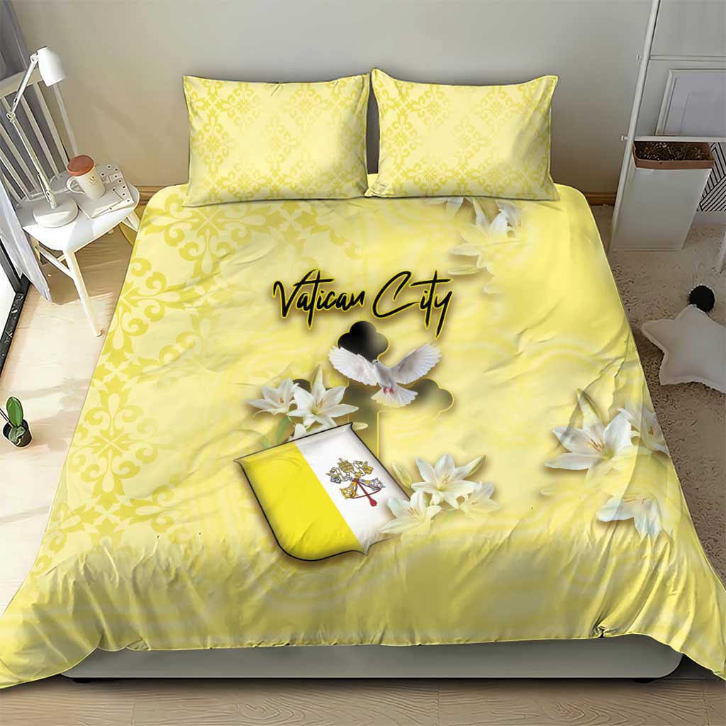Vatican City Bedding Set Coat Of Arms With Dove Bird - Wonder Print Shop