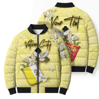 Personalized Vatican City Bomber Puffer Jacket Coat Of Arms With Dove Bird - Wonder Print Shop
