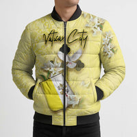 Personalized Vatican City Bomber Puffer Jacket Coat Of Arms With Dove Bird - Wonder Print Shop