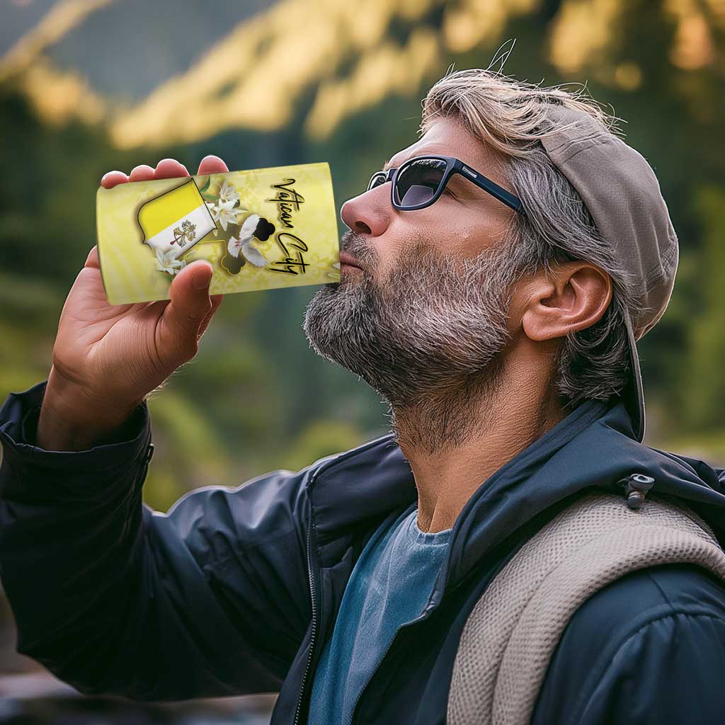 Personalized Vatican City 4 in 1 Can Cooler Tumbler Coat Of Arms With Dove Bird - Wonder Print Shop