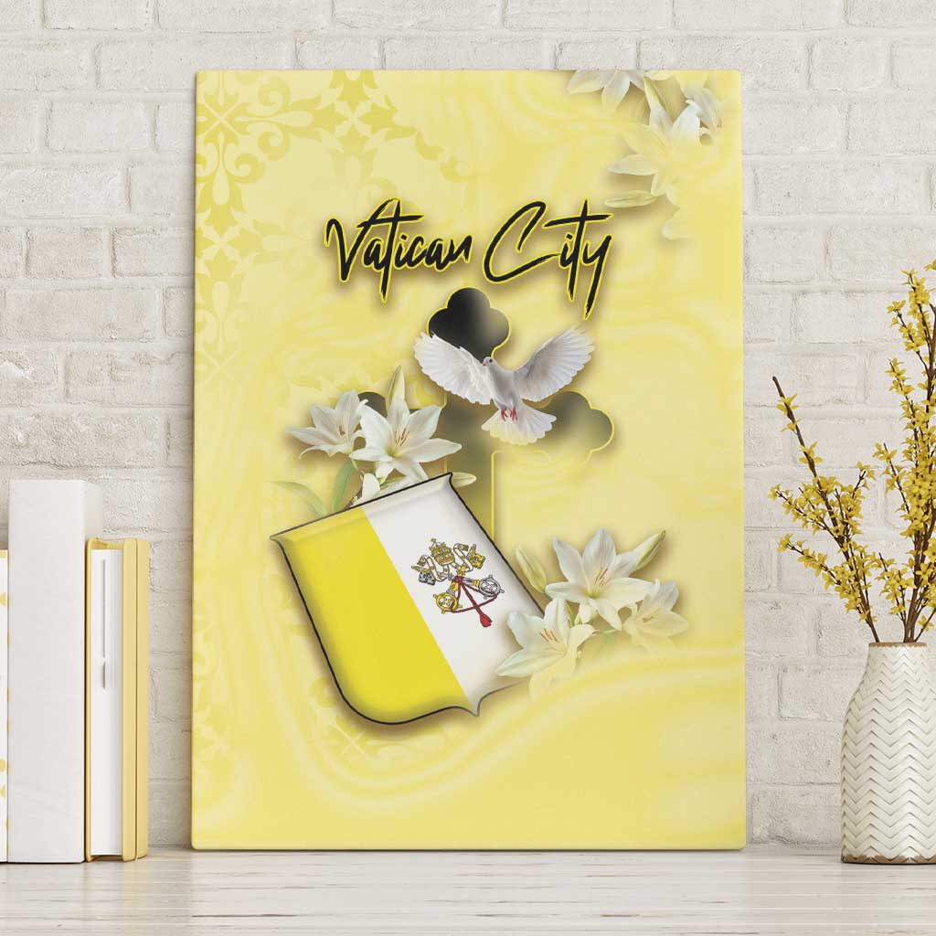 Vatican City Canvas Wall Art Coat Of Arms With Dove Bird - Wonder Print Shop