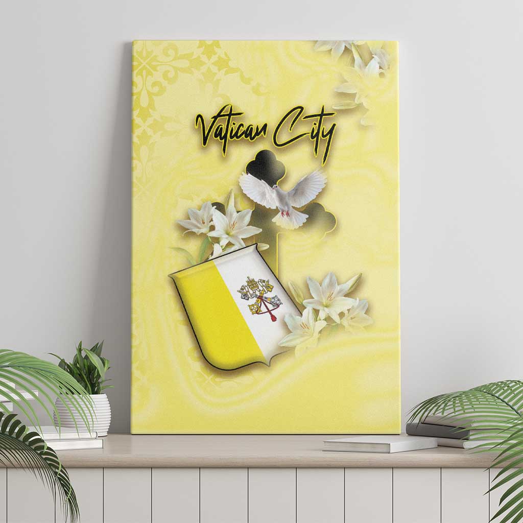 Vatican City Canvas Wall Art Coat Of Arms With Dove Bird - Wonder Print Shop