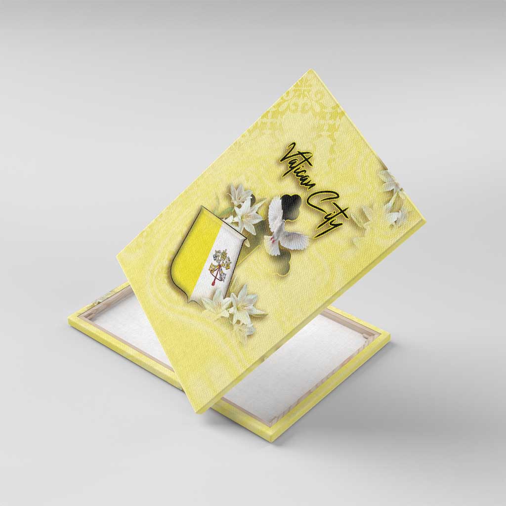 Vatican City Canvas Wall Art Coat Of Arms With Dove Bird - Wonder Print Shop