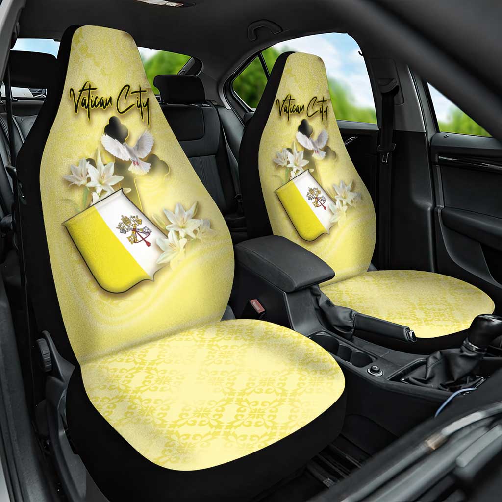 Vatican City Car Seat Cover Coat Of Arms With Dove Bird - Wonder Print Shop