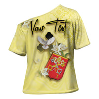 Personalized Vatican City Cross Shoulder Shirt Coat Of Arms With Dove Bird - Wonder Print Shop
