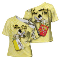 Personalized Vatican City Cross Shoulder Shirt Coat Of Arms With Dove Bird - Wonder Print Shop