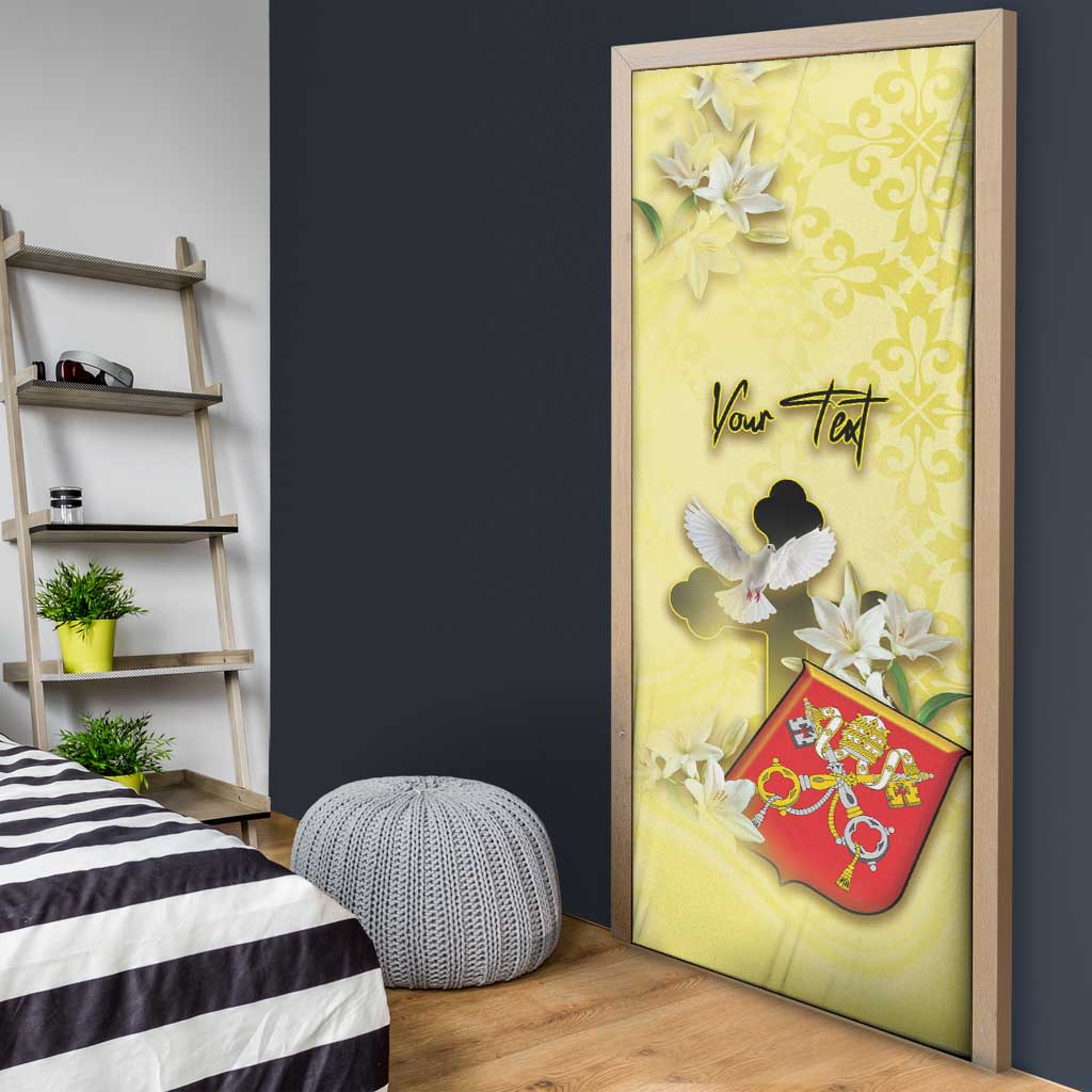 Personalized Vatican City Door Cover Coat Of Arms With Dove Bird - Wonder Print Shop