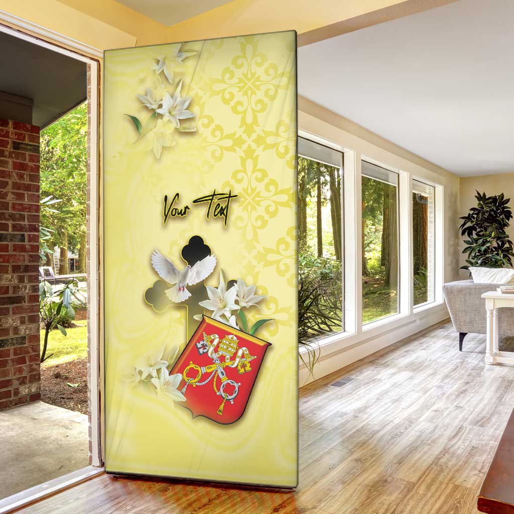 Personalized Vatican City Door Cover Coat Of Arms With Dove Bird - Wonder Print Shop