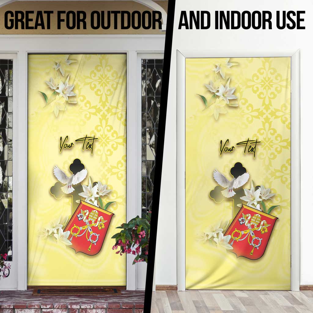 Personalized Vatican City Door Cover Coat Of Arms With Dove Bird - Wonder Print Shop