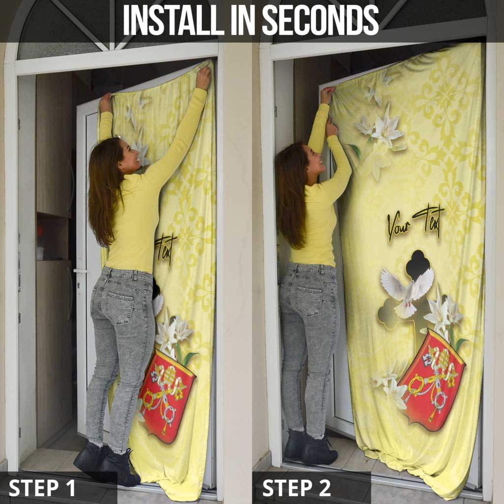 Personalized Vatican City Door Cover Coat Of Arms With Dove Bird - Wonder Print Shop