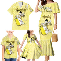 Personalized Vatican City Family Matching Mermaid Dress and Hawaiian Shirt Coat Of Arms With Dove Bird - Wonder Print Shop