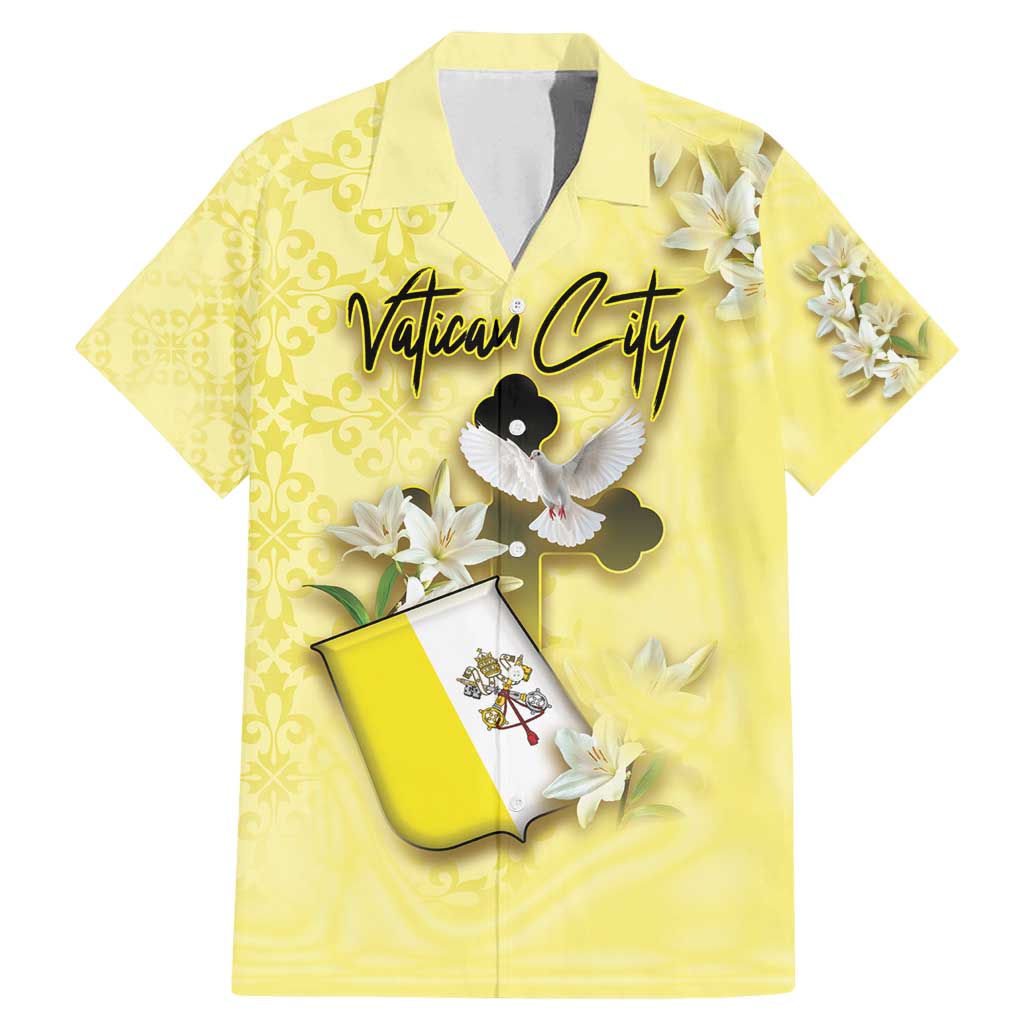 Personalized Vatican City Family Matching Mermaid Dress and Hawaiian Shirt Coat Of Arms With Dove Bird - Wonder Print Shop