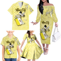 Personalized Vatican City Family Matching Off The Shoulder Long Sleeve Dress and Hawaiian Shirt Coat Of Arms With Dove Bird - Wonder Print Shop