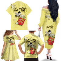 Personalized Vatican City Family Matching Off The Shoulder Long Sleeve Dress and Hawaiian Shirt Coat Of Arms With Dove Bird - Wonder Print Shop