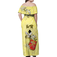 Personalized Vatican City Family Matching Off Shoulder Maxi Dress and Hawaiian Shirt Coat Of Arms With Dove Bird - Wonder Print Shop