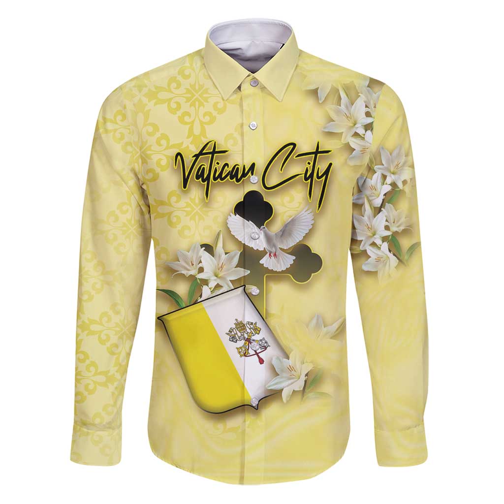 Personalized Vatican City Family Matching Puletasi and Hawaiian Shirt Coat Of Arms With Dove Bird - Wonder Print Shop