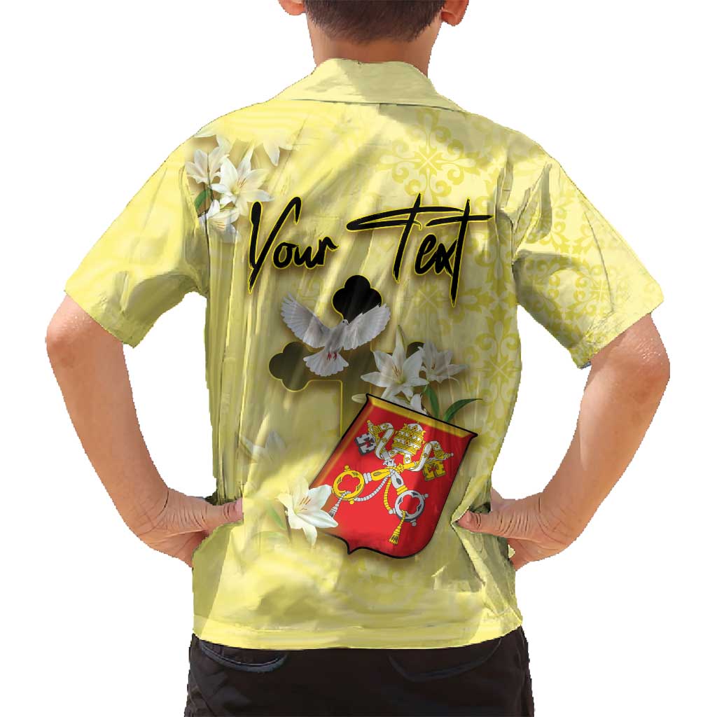 Personalized Vatican City Family Matching Tank Maxi Dress and Hawaiian Shirt Coat Of Arms With Dove Bird - Wonder Print Shop