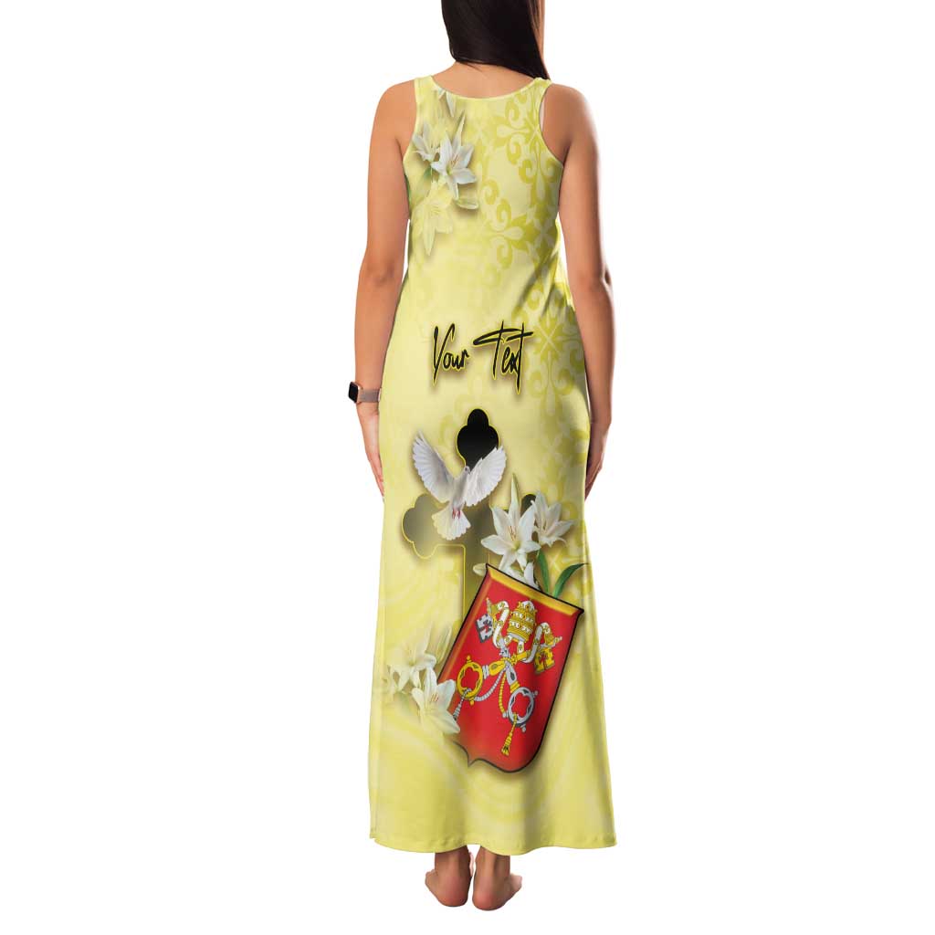 Personalized Vatican City Family Matching Tank Maxi Dress and Hawaiian Shirt Coat Of Arms With Dove Bird - Wonder Print Shop