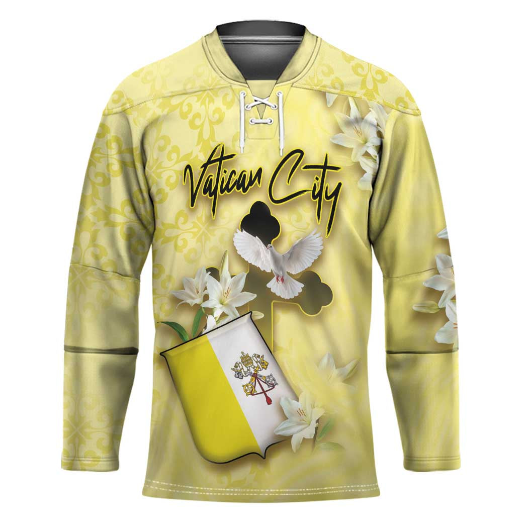 Personalized Vatican City Hockey Jersey Coat Of Arms With Dove Bird - Wonder Print Shop
