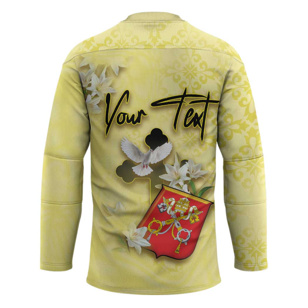 Personalized Vatican City Hockey Jersey Coat Of Arms With Dove Bird - Wonder Print Shop