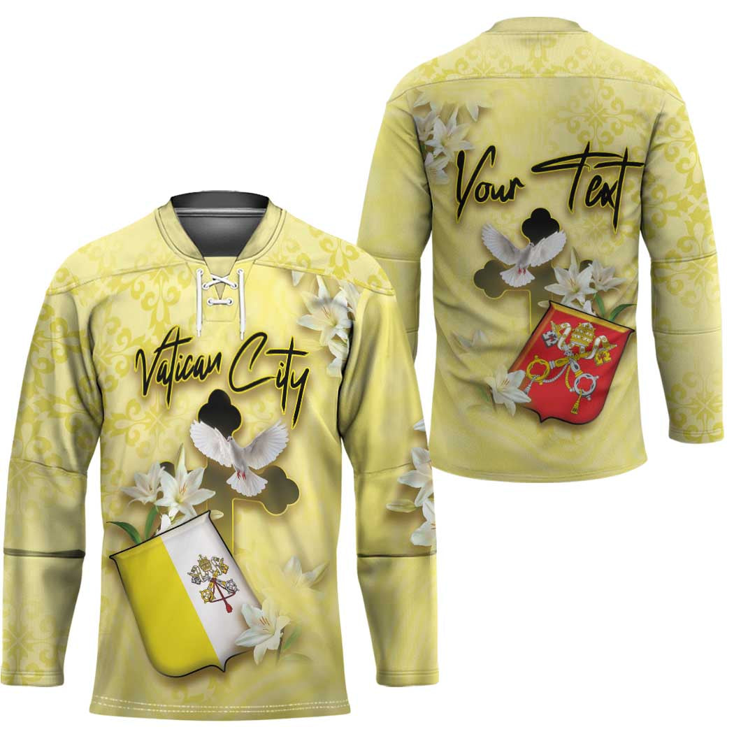 Personalized Vatican City Hockey Jersey Coat Of Arms With Dove Bird - Wonder Print Shop