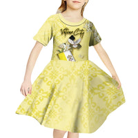 Personalized Vatican City Kid Short Sleeve Dress Coat Of Arms With Dove Bird - Wonder Print Shop