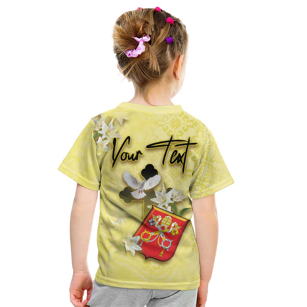 Personalized Vatican City Kid T Shirt Coat Of Arms With Dove Bird - Wonder Print Shop
