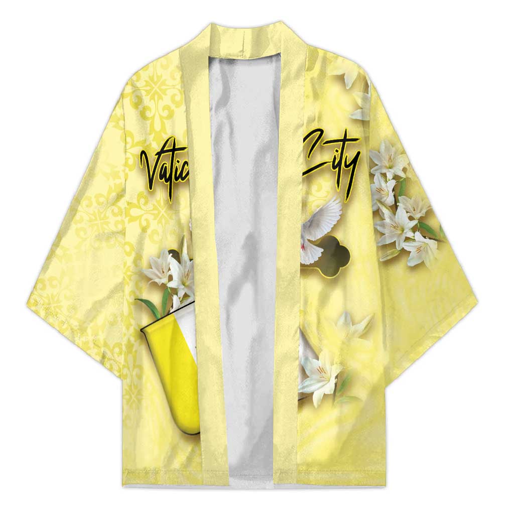 Personalized Vatican City Kimono Coat Of Arms With Dove Bird - Wonder Print Shop