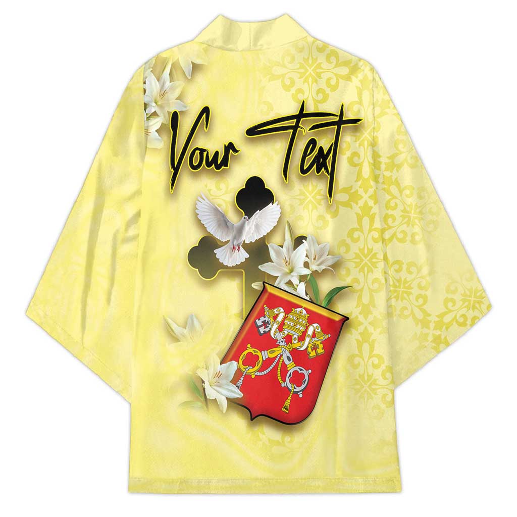 Personalized Vatican City Kimono Coat Of Arms With Dove Bird - Wonder Print Shop