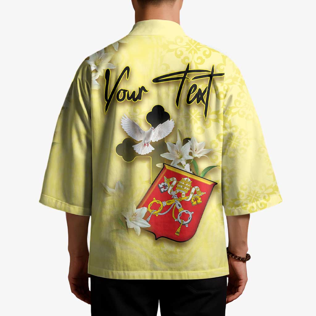 Personalized Vatican City Kimono Coat Of Arms With Dove Bird - Wonder Print Shop