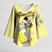 Personalized Vatican City Kimono Sleeve Blouse Coat Of Arms With Dove Bird - Wonder Print Shop
