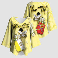 Personalized Vatican City Kimono Sleeve Blouse Coat Of Arms With Dove Bird - Wonder Print Shop