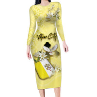Personalized Vatican City Long Sleeve Bodycon Dress Coat Of Arms With Dove Bird - Wonder Print Shop