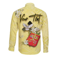 Personalized Vatican City Long Sleeve Button Shirt Coat Of Arms With Dove Bird - Wonder Print Shop