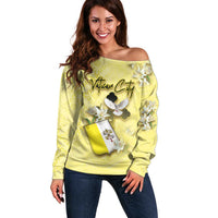 Personalized Vatican City Off Shoulder Sweater Coat Of Arms With Dove Bird - Wonder Print Shop