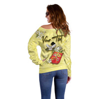 Personalized Vatican City Off Shoulder Sweater Coat Of Arms With Dove Bird - Wonder Print Shop