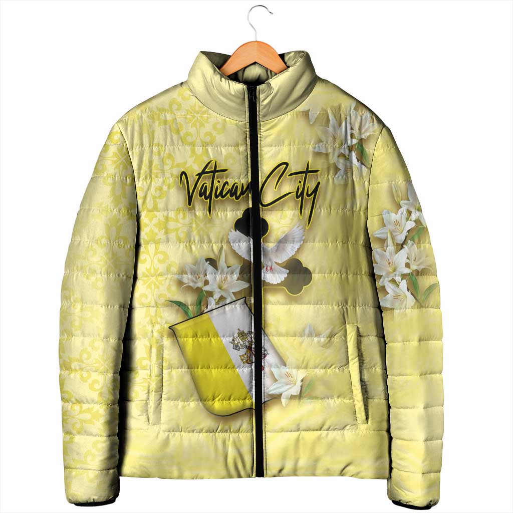 Personalized Vatican City Padded Jacket Coat Of Arms With Dove Bird - Wonder Print Shop