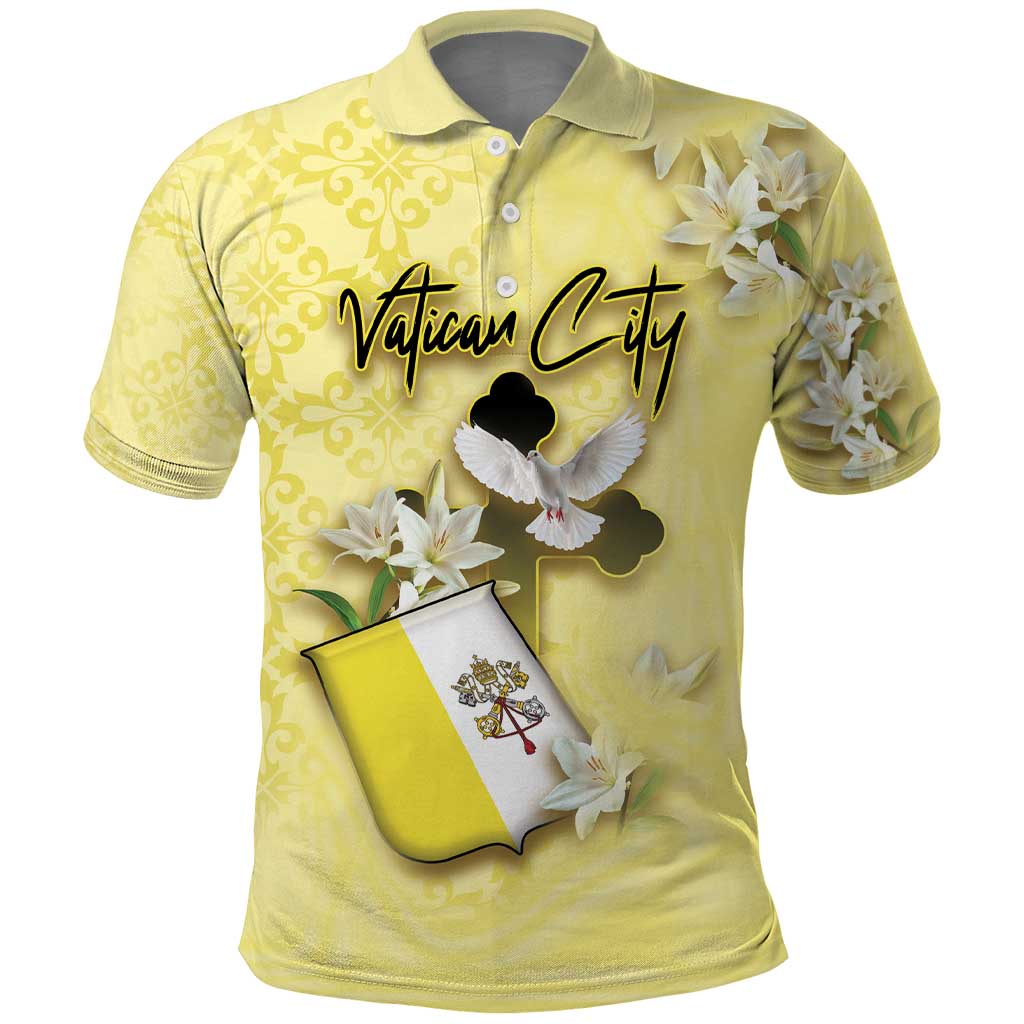 Personalized Vatican City Polo Shirt Coat Of Arms With Dove Bird - Wonder Print Shop