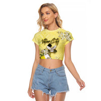 Personalized Vatican City Raglan Cropped T Shirt Coat Of Arms With Dove Bird - Wonder Print Shop