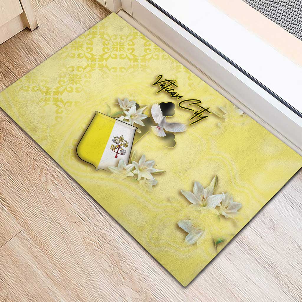 Vatican City Rubber Doormat Coat Of Arms With Dove Bird - Wonder Print Shop