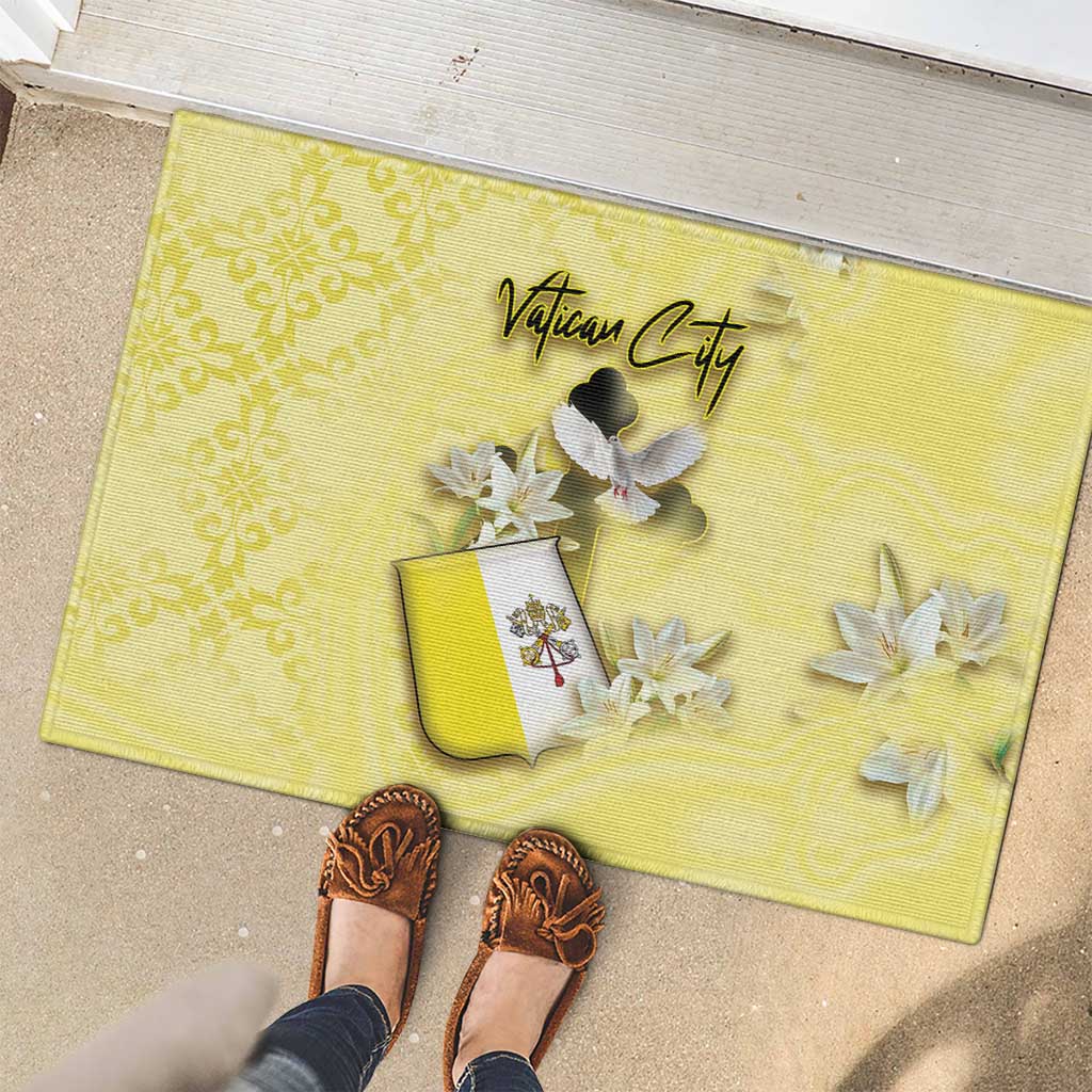 Vatican City Rubber Doormat Coat Of Arms With Dove Bird - Wonder Print Shop