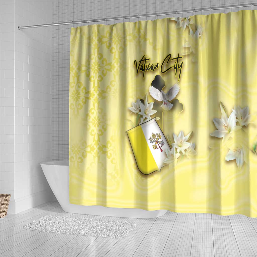 Vatican City Shower Curtain Coat Of Arms With Dove Bird - Wonder Print Shop