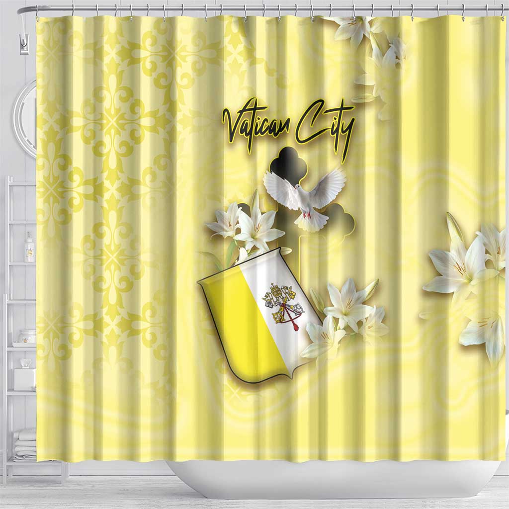 Vatican City Shower Curtain Coat Of Arms With Dove Bird - Wonder Print Shop
