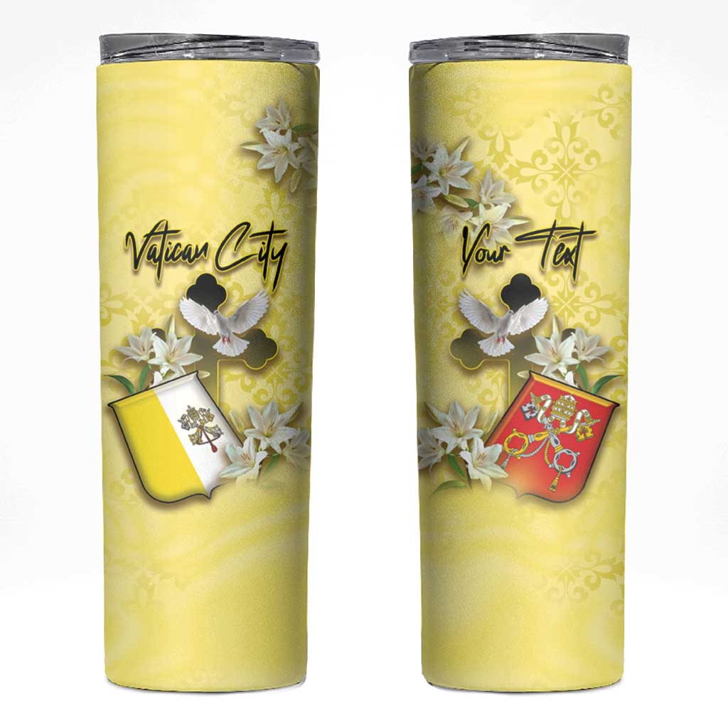Personalized Vatican City Skinny Tumbler Coat Of Arms With Dove Bird - Wonder Print Shop