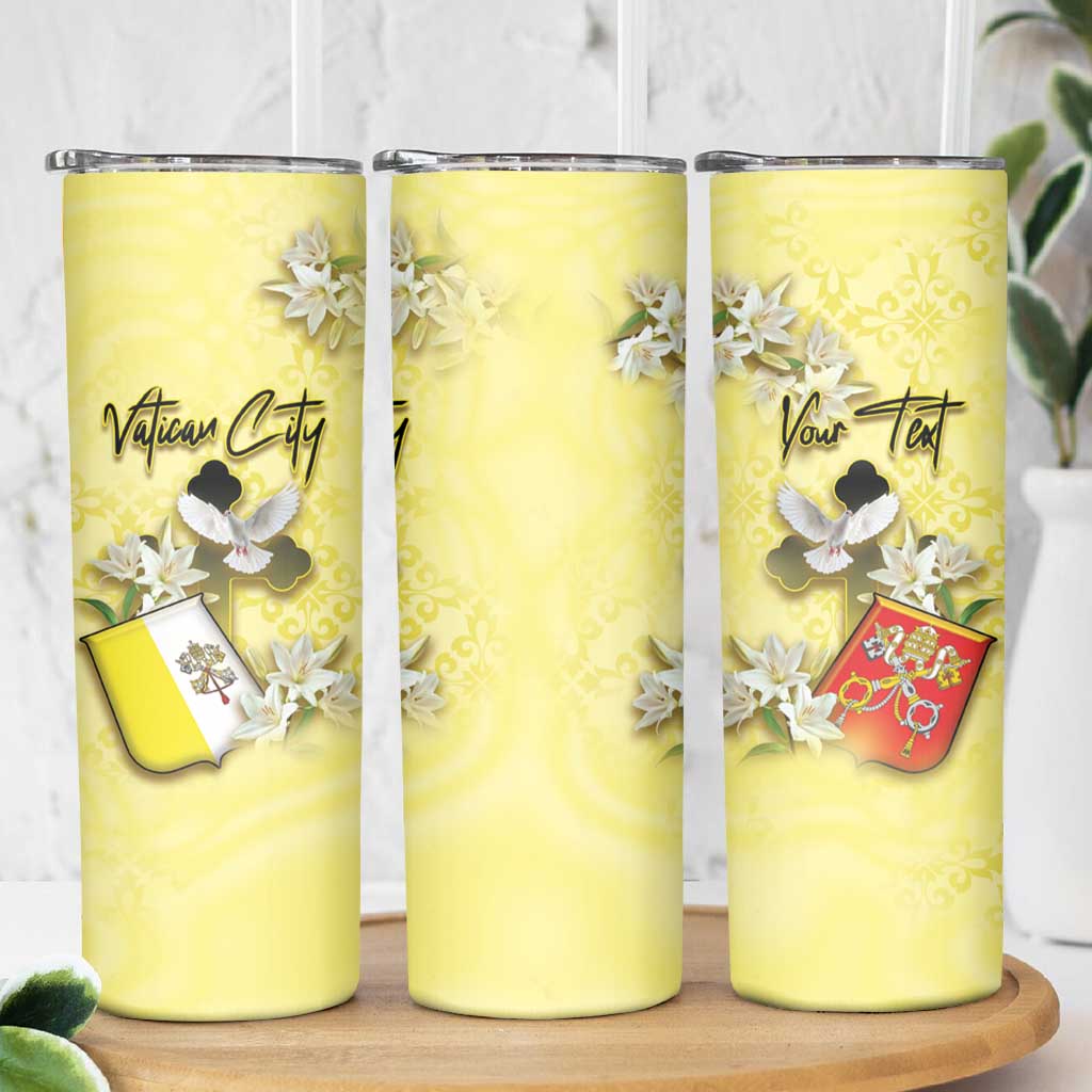 Personalized Vatican City Skinny Tumbler Coat Of Arms With Dove Bird - Wonder Print Shop