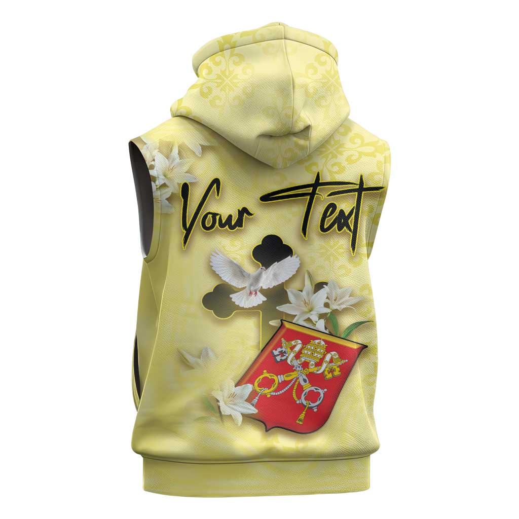 Personalized Vatican City Sleeveless Hoodie Coat Of Arms With Dove Bird - Wonder Print Shop